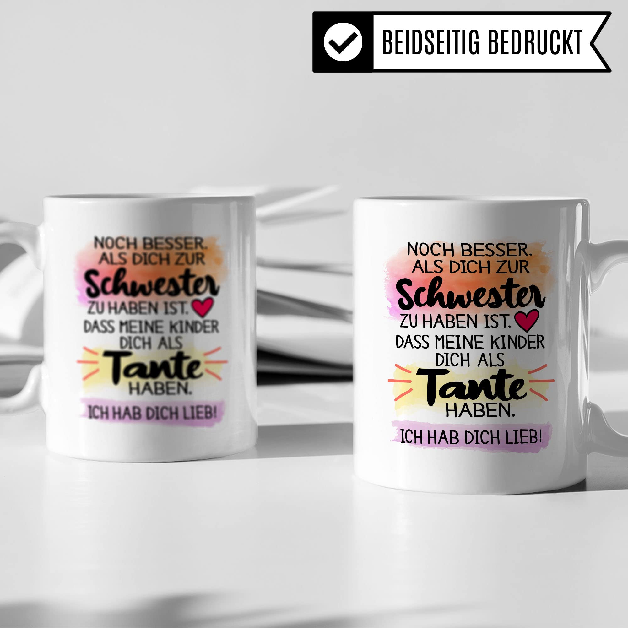 Tasse Soeur, Encore Mieux Que De Vous Avoir à Votre Sœur Est Que Mes Enfants Vous Ont Dit En Tant Que Tante, Cadeau Sœur Avec Inscription En Allemand Tasse à Café Idée