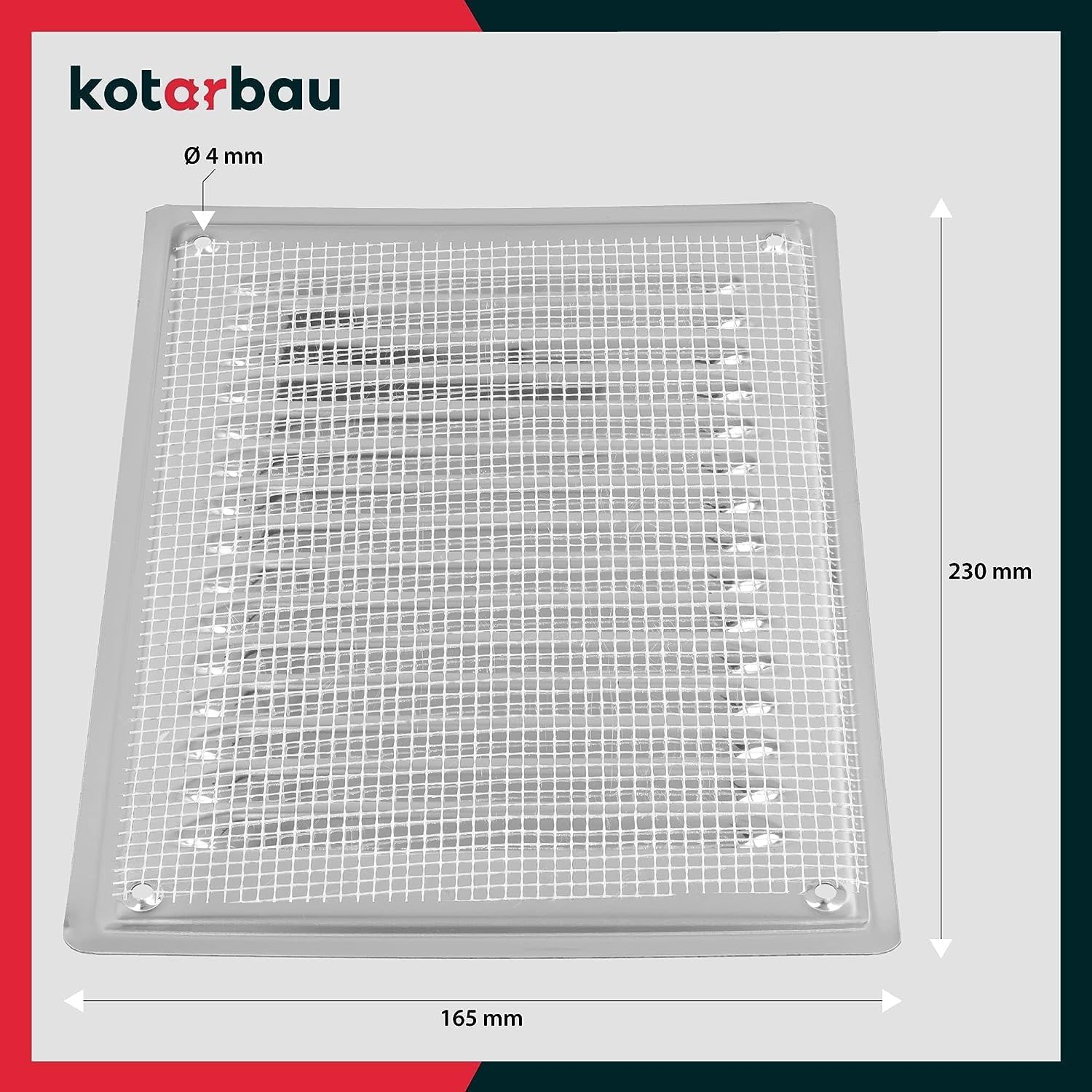 KOTARBAU® Ventilation Grille 230 x 165 mm Stainless Steel Silver Exhaust Air Grille for Fireplace Ventilation with Insect Protection Grille Resistant to Corrosion