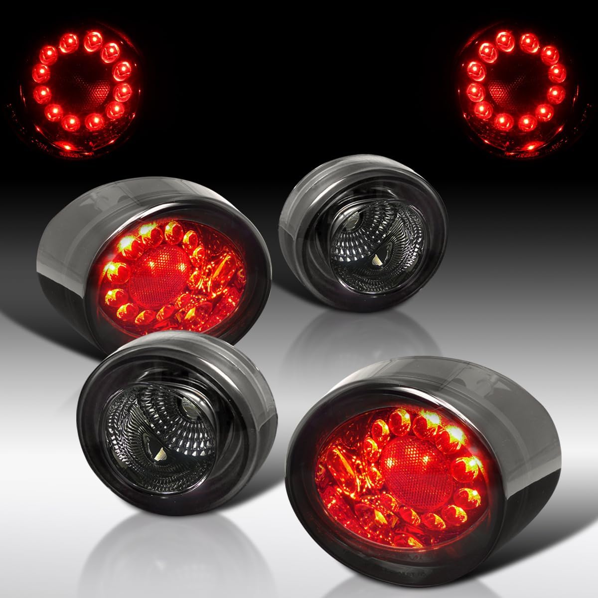Autozensation Compatible with 2005-2010 Chevy Cobalt 2 Door Coupe, Left + Right Pair Assembly, LED Tail Lights Brake Lamps Smoke Lens