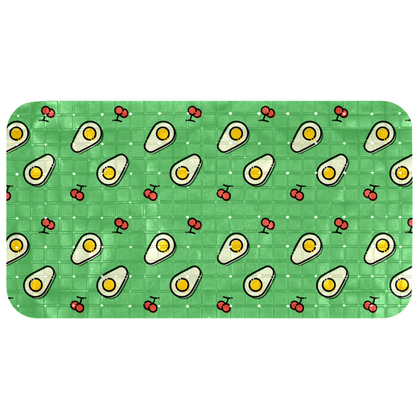 Tapis de bain ovale Bennigiry motif avocat en format compact 68 x 37 cm