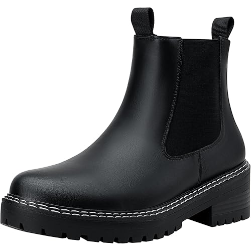 Jeossy Women's 9605 Chelsea Ankle Boots Slip on Short Booties