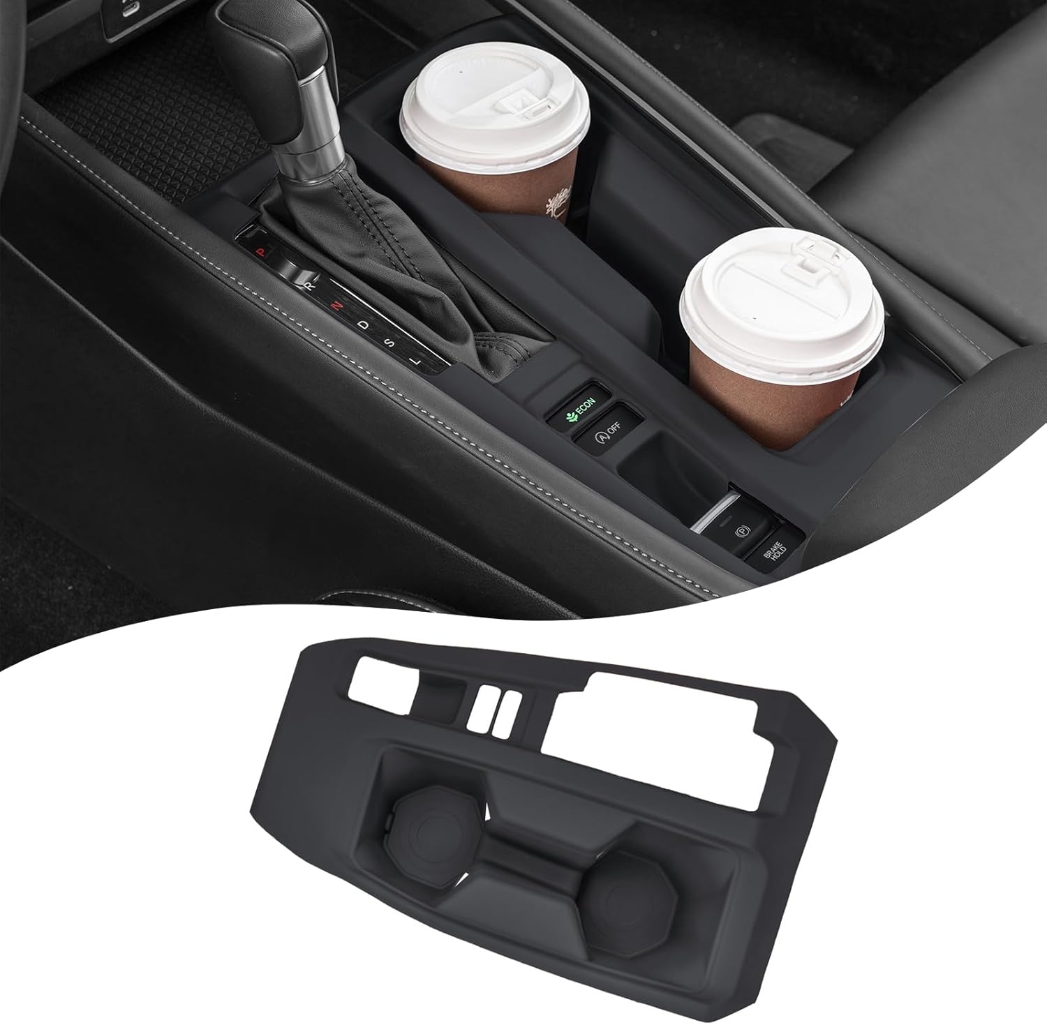 for 2025 Honda Accord Silicone Car Gear Shift Panel Protective Cover Compatible with 11th Gen Accord 2023 2024 Automotive Interior Decorative Accessories Black Non-Slip Center Console Coaster