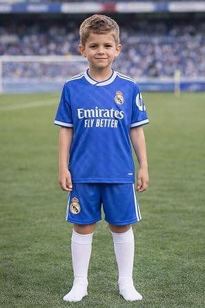 Real Madrid - Children's 3rd Kit 2025-2026 | Official Adidas Replica | T-Shirt + Trousers | Blue Design | Breathable Fabric | Ideal Gift