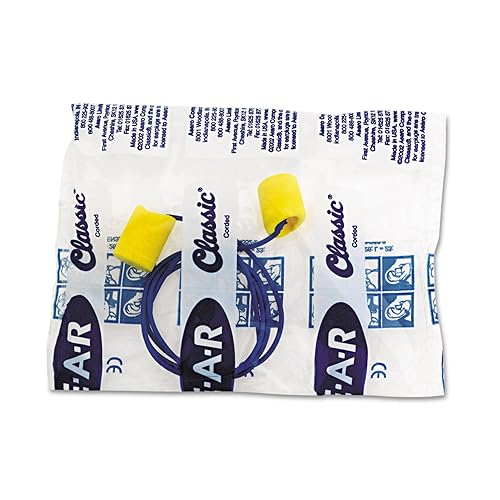 Miniatura 3 de 3M E-A-R Classic 311-1101, 200 pares de tapones desechables para los oídos, 1 parbolsa de polietileno, con cable, clasificación de reducción de