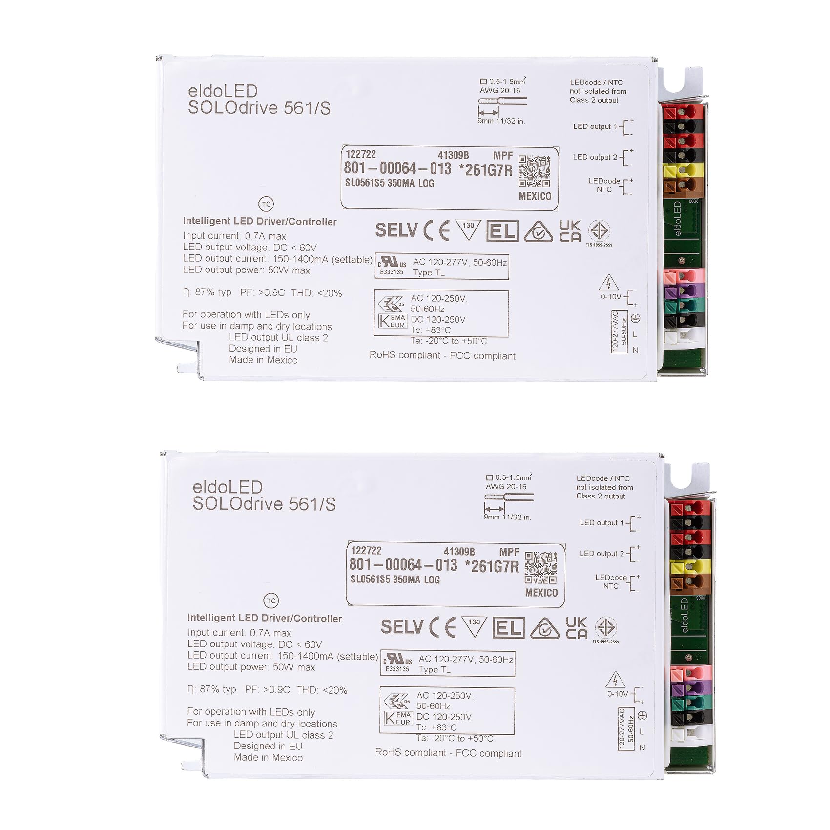 eldoLED SOLOdrive 561/S 50W 'Dim to Dark' Constant Current 0-10V Dimmable LED Driver