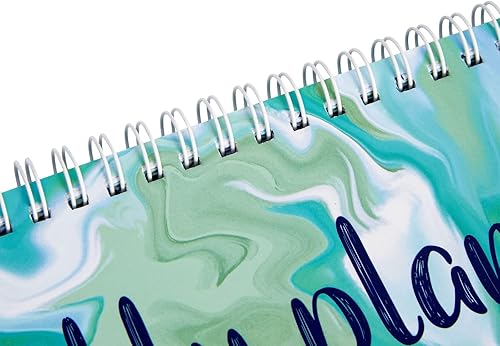 Miniatura 6 de Paper Junkie Agenda semanal sin fecha, 11.7 x 4.1 pulgadas, verde, encuadernada en espiral, 52 hojas sin fecha, calendario y bloc de notas de lista