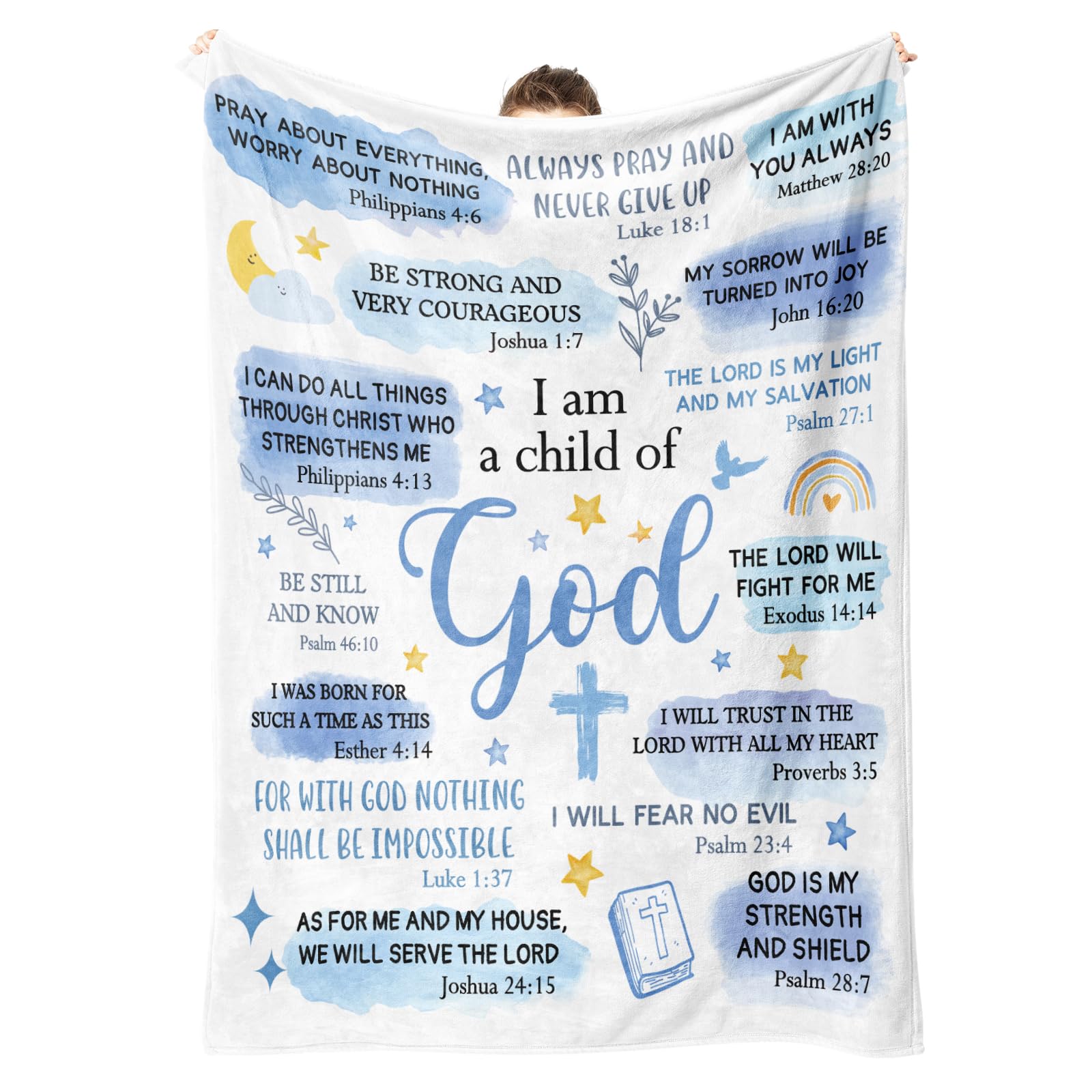 Baptism Gifts for Boys, I Am a Child of God Blanket, Christian Gifts for Men Birthday, Teen Boy Gifts Trendy Stuff, Inspirational Confirmation & First Communion Gifts for Boys (50 * 60)