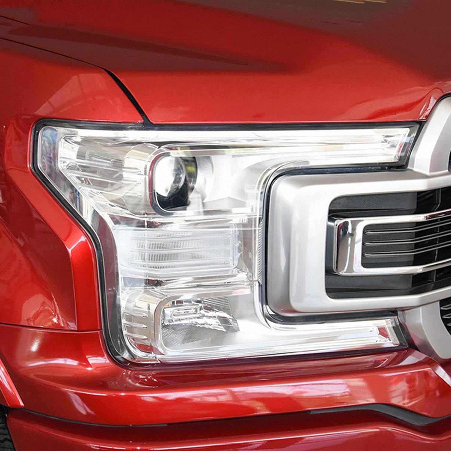 JCAKES 2 Pcs Car Headlight Black Protective Film Protection Transparent TPU Sticker， for Ford F150 2015-2020 Raptor SVT Accessories