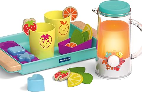 Ravensburger 12034066 Play+ Getränke-Spiel-Set: Cool Drinks, Pretend Play Set, Spielzeug ab 18 Monate, Küchenzubehör