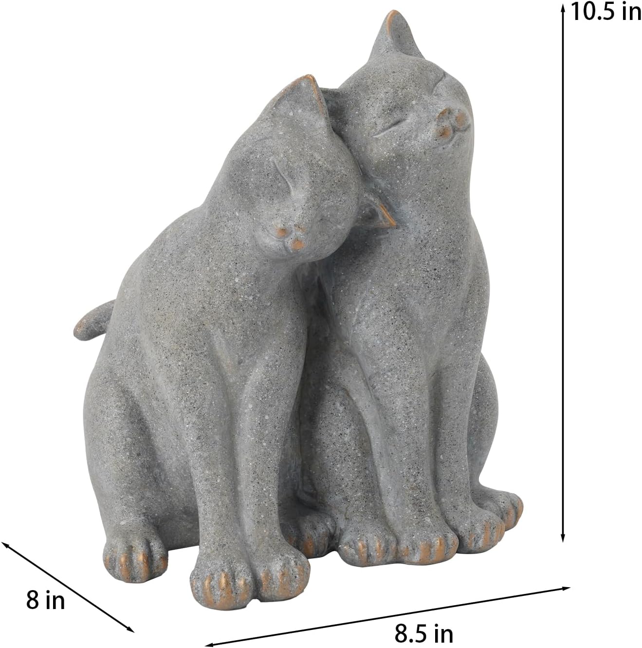 Cat Garden Statues Outdoor Cat-Figurines - Garden Decorations 8.5 x 8 x 10.5 in Resin Kitten Couple Sculpture Cats Statue for Farmhouse Outside Backyard Lawn Gift for Kitten Lovers Newman House Studio