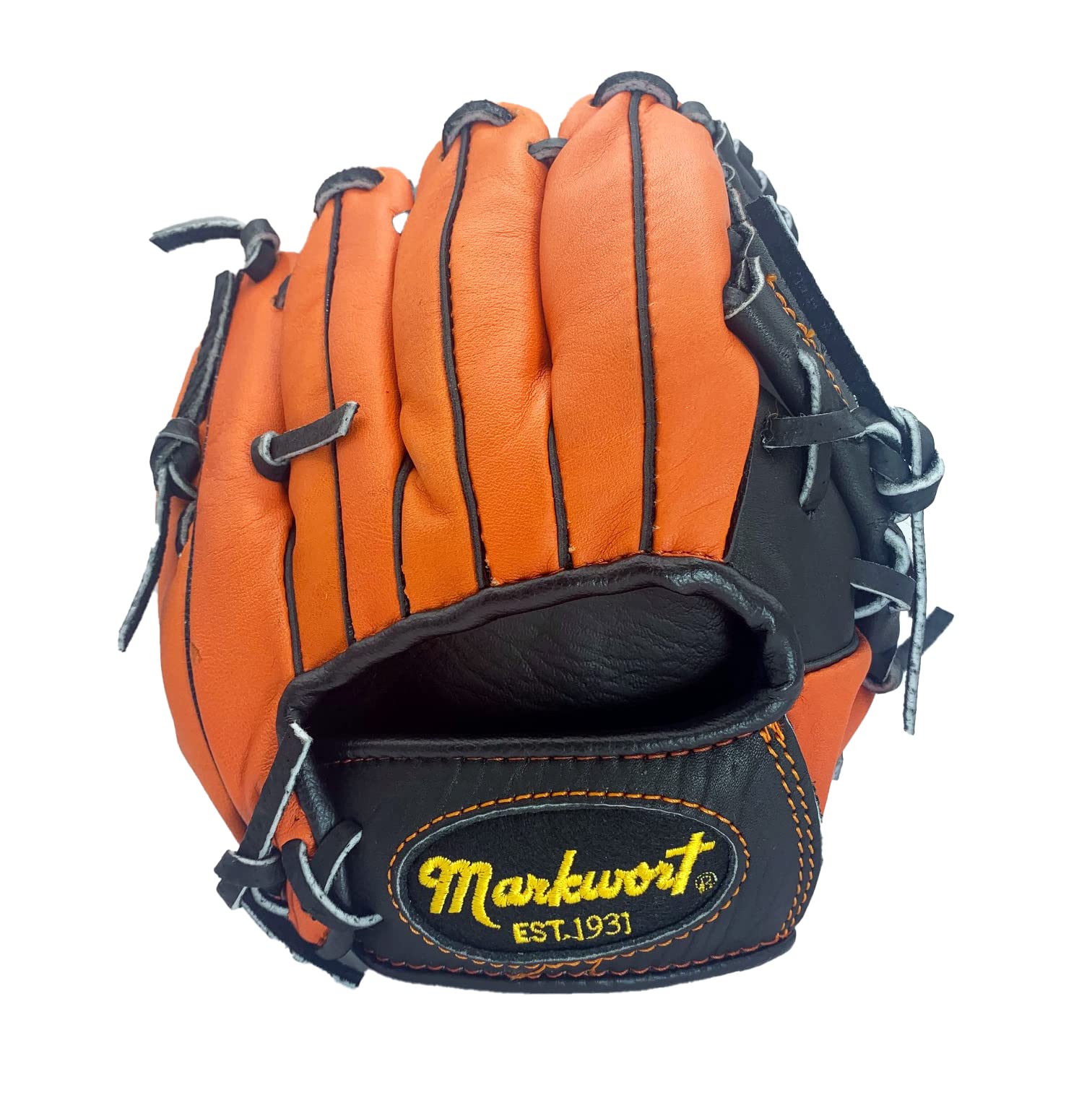 Markwort T-Ball Guante de béisbol, Unisex-Teen, Naranja, Negro, 9"