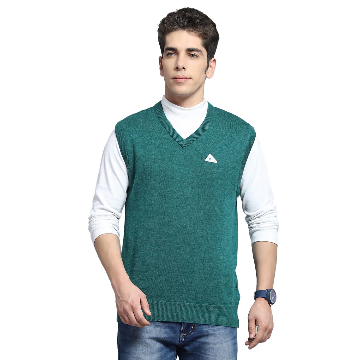 monte carlo Men's Regular Fit Pullover | Solid Pattern | V-Neck Winter Pullover for Men | Sleevless Pull-On Sweater for Men-picture-26