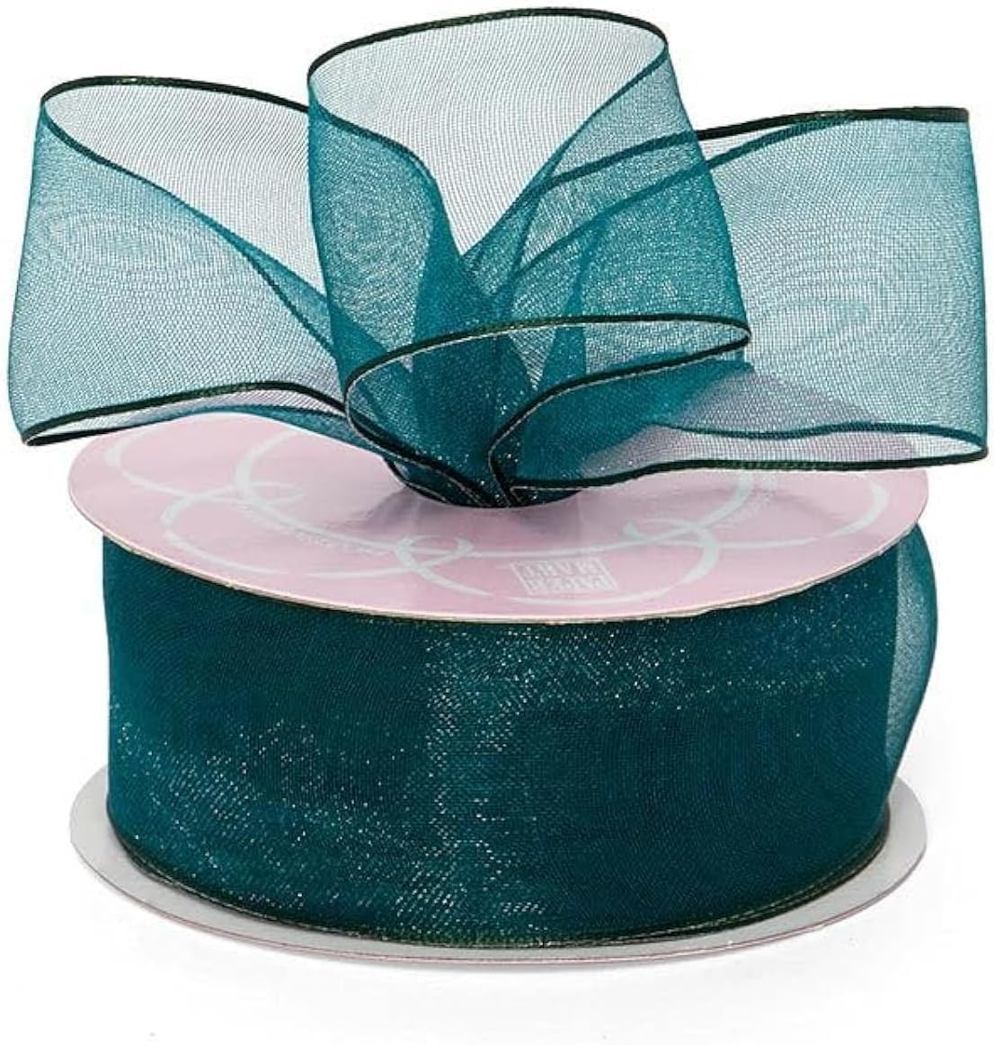 Turquoise Sheer Organza Wired Ribbon 1 1/2" X 25 Yards