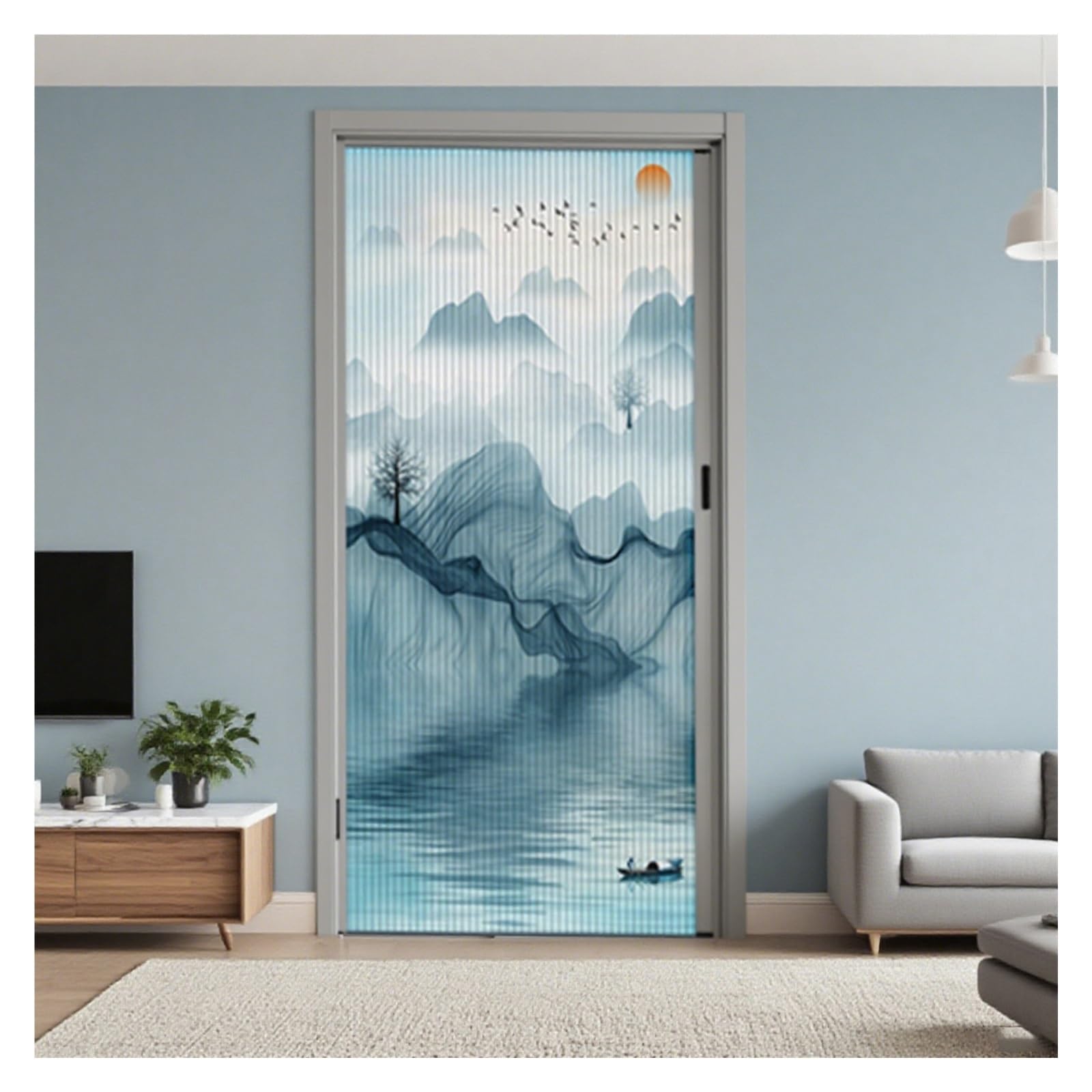 Drzwi składane drzwi składane bez wiertła 81 x 203 cm, 117 x 244 cm, konfigurowalne z uchwytem, niewidzialne drzwi wewnętrzne do sypialni i salonu.(42x85in (107x216cm))
