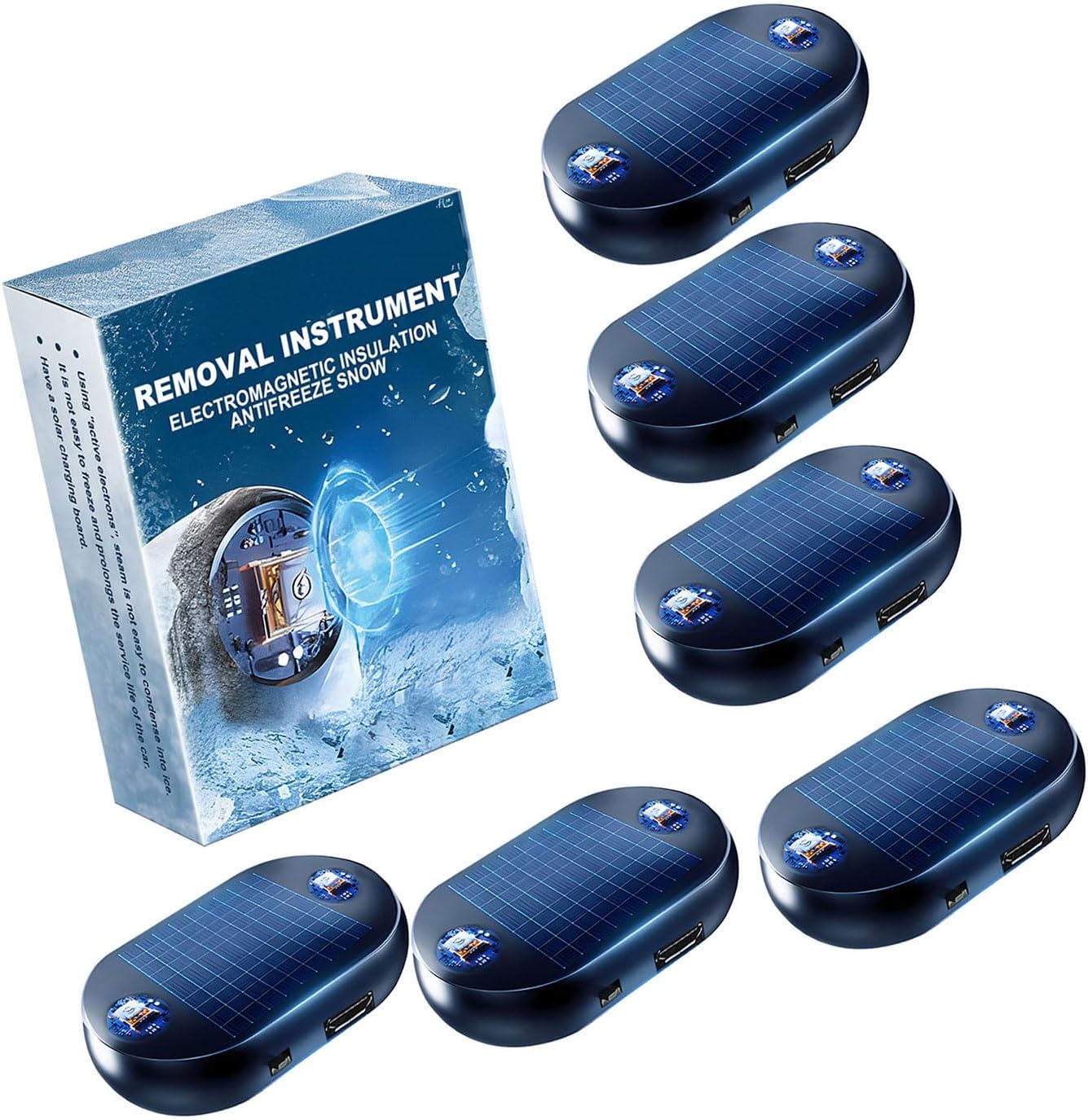 Portable Car Ice Remover Tool, 3/5/6 Sets Electromagnetic Windshield Defroster for Snow Prevention, Vehicle Winter Accessory
