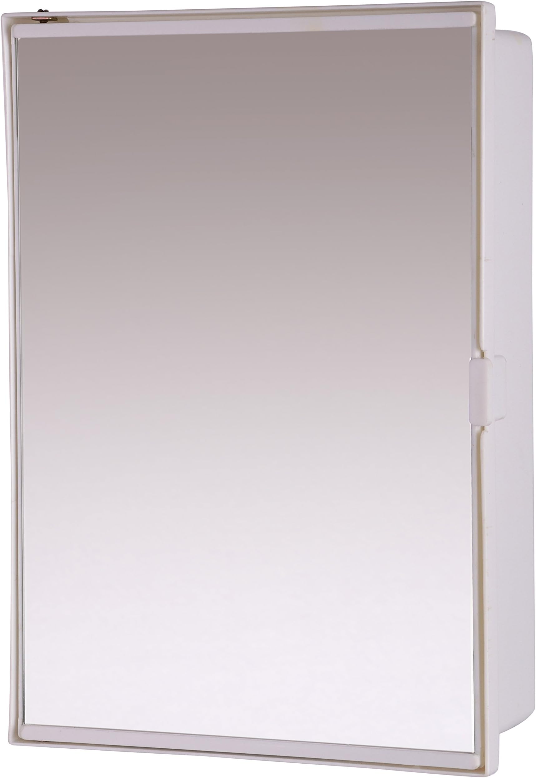 RIYA ENTERPRISE Plastic Multi-Purpose Bathroom Cabinet with Mirror Door & Storage Shelves | First Aid Cabinet (White)