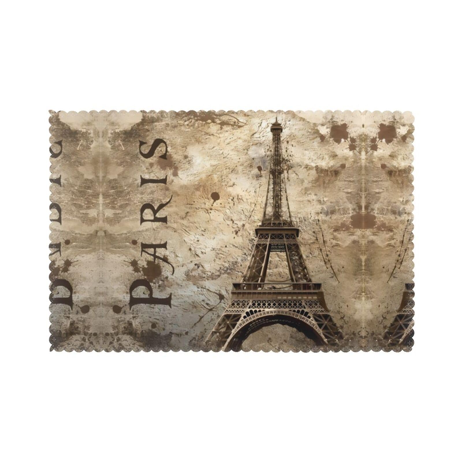 YYHHAOFA Paris Eiffel Tower Prints Placemats Set of 6 12x18in – A Thoughtful Housewarming Gift for Stylish Hosts