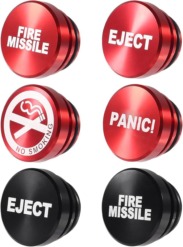 Tampões decorativos para tomada de acendedor automotivo AEDIKO em alumínio anodizado vermelho – 6 unidades