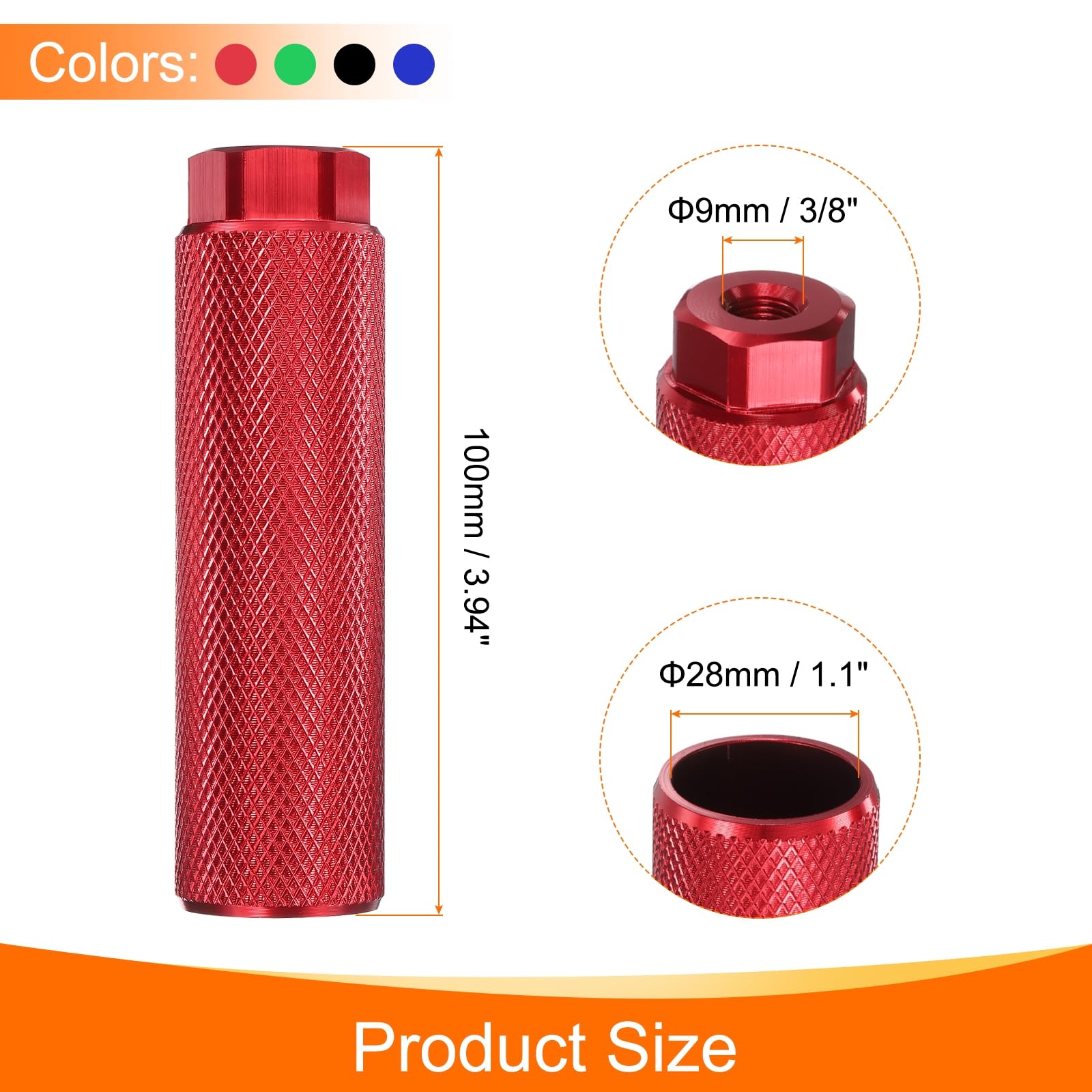 HARFINGTON 4 Pairs Bike Pegs Aluminum Alloy Rear Stunt Pegs Anti-Skid Back Seat Stands Fit 3/8