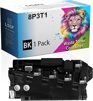 Compatible for Dell H625cdw H825cdw S2825cdn Color Printers, 8P3T1 593-BBPJ WHD04 Waste Toner Container, Ultra-High Print Page Count with Chip 100000 Pages Black