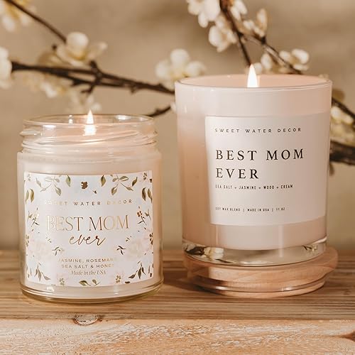 Miniatura 2 de Sweet Water Decor Candles  Spa Scented Soy Wax Candle for Home  11oz Jar Candle with Wood Lid, 50+ Hour Burn Time, Made in the USA (Spa Day, Amber -