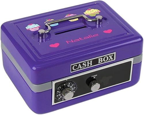 Miniatura 6 de Caja de efectivo púrpura personalizada para niños (jardín inglés)