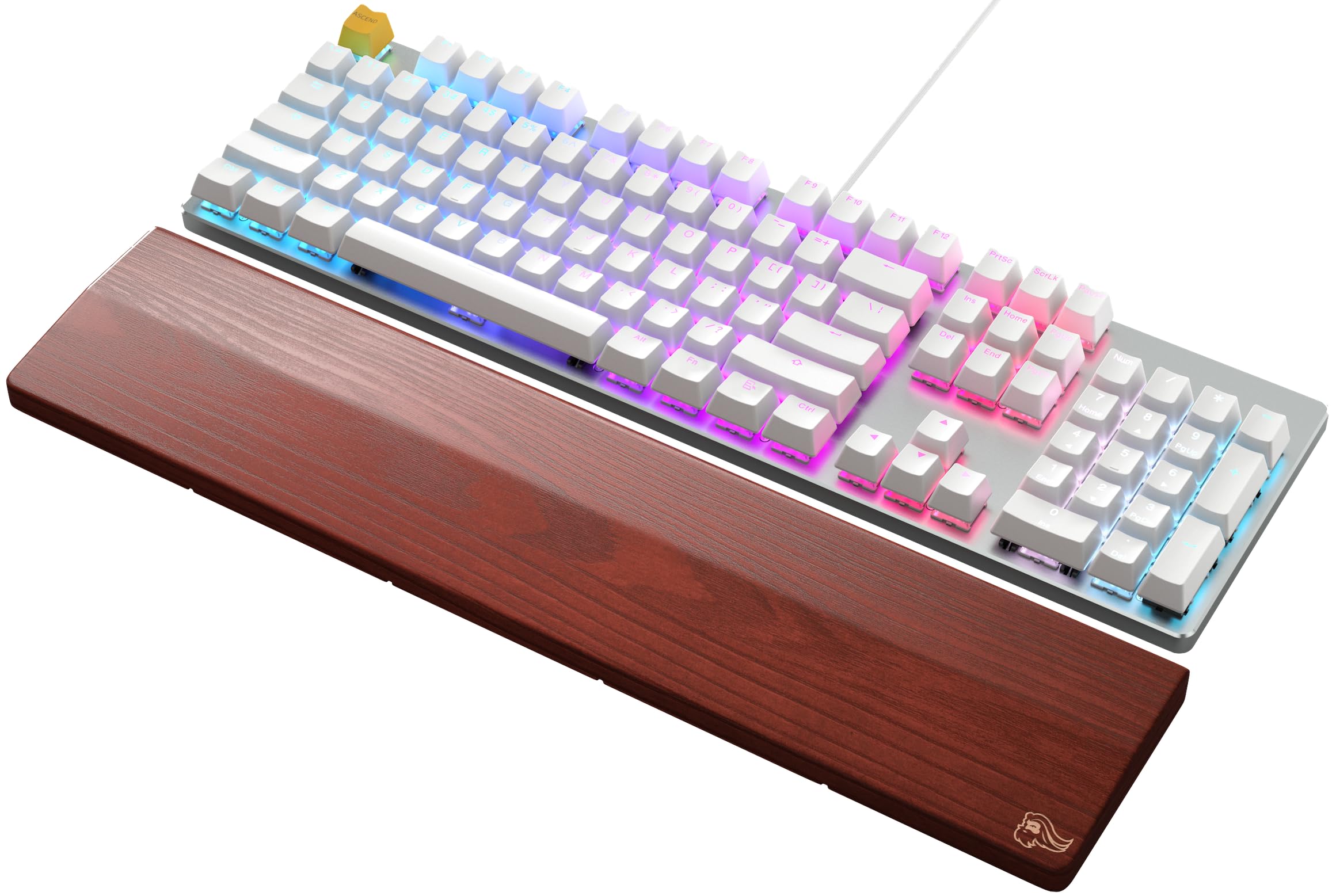 Glorious Gaming Houten Muis Polssteun - Wit Essenhout, Middelgrove Nerf, Glad Oppervlak, Zweet- en Oliebestendig, Gemakkelijk Schoon te Maken, Antislip Rubberen Basis, 200 x 100 x 19mm - Gouden Eiken