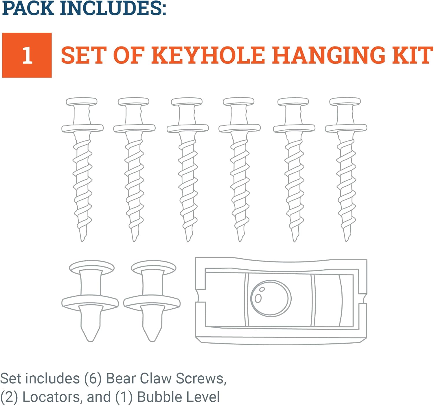 PHS Picture Hanging Kit with Keyhole Mounting Tool Set - Frame Kit for Wall Art - Holds 30 lbs in Drywall, 100 lbs in Wood Stud - Easy Picture Hanging Tool for 3 Frames