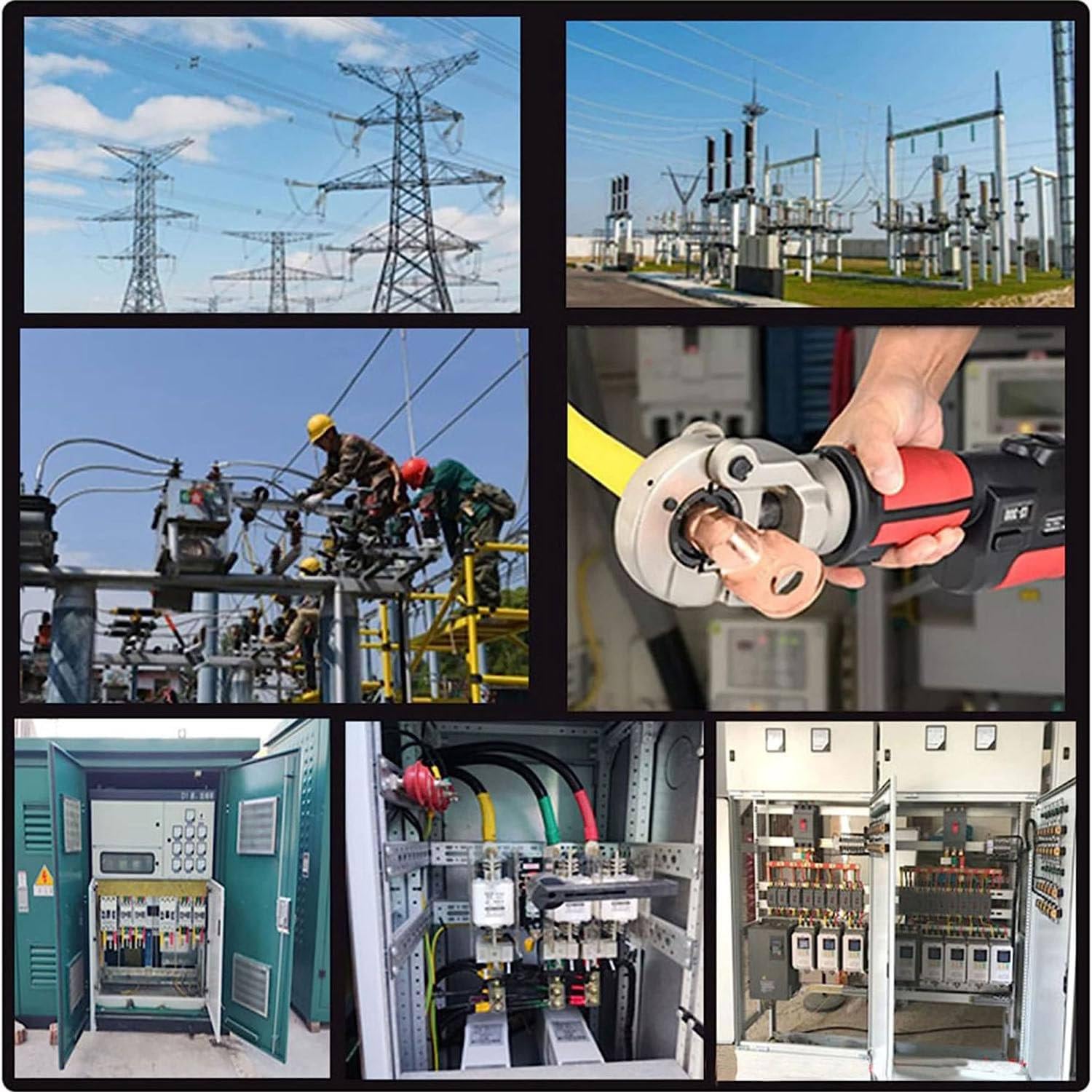 Elektryczne hydrauliczne narzędzie do zaciskania, 60KN hydrauliczne zaciskarki do końcówek kablowych Cu/Al, zestaw narzędzi do zaciskania końcówek kablowych 20000 razy