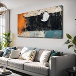 Wall Art Abstract Seascape Ocean Artwork Black and White Art Canvas Prints for Living Room Bedroom Dining Room Home Office Decor 20"x40"(50CMx100CM)