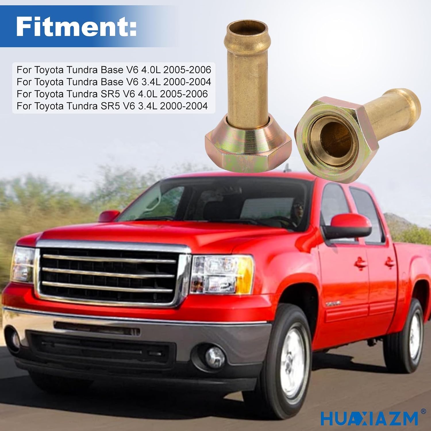 Transmission Cooler Oil Tube Connector Compatible with Toyota Tundra 2000-2004 3.4L 4.0L - 2 pcs Radiator Transmission Cooler Line Fittings