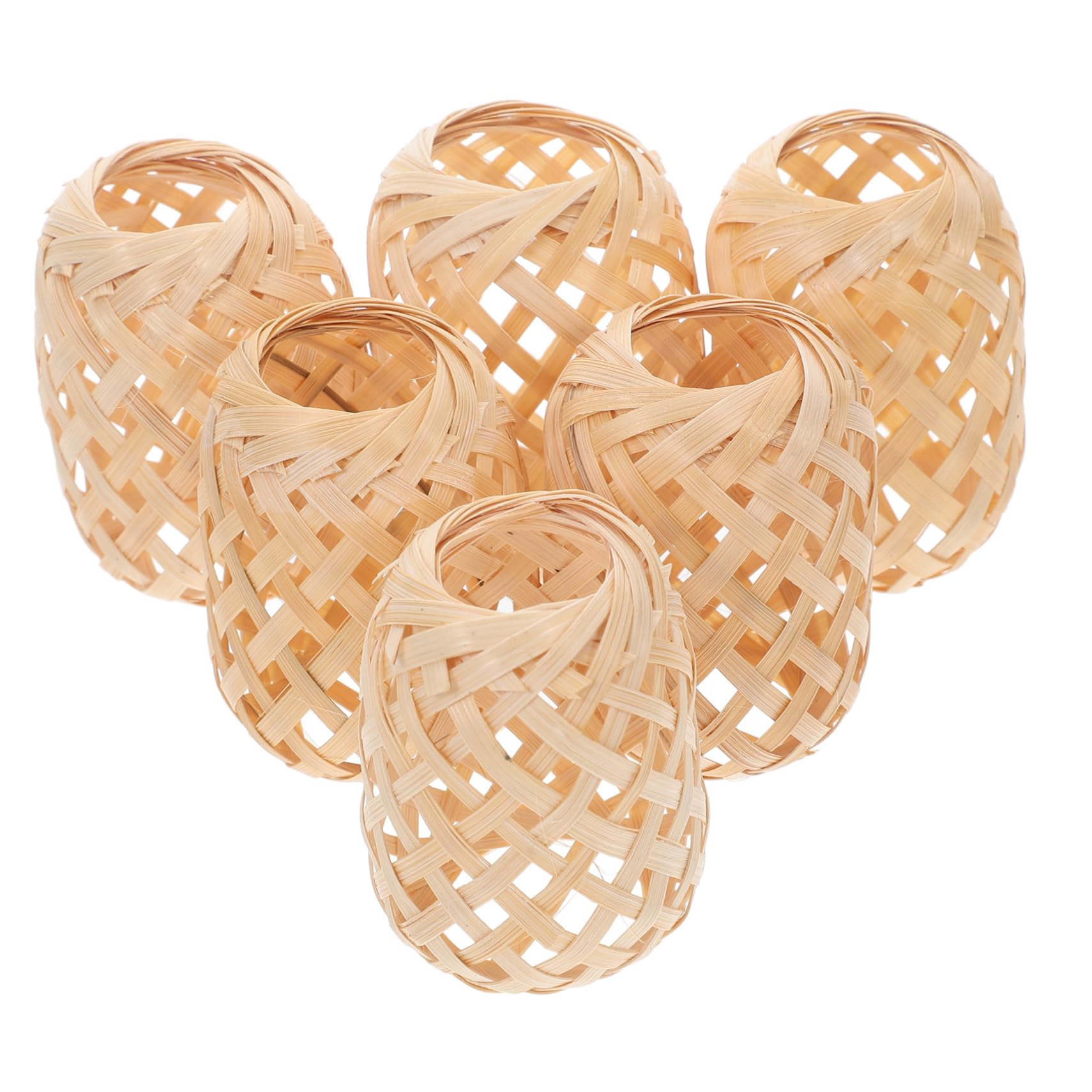 SOLUSTRE 6pcs Bamboo Woven Lantern Kit for DIY Crafts Miniature Lanterns for Decorations Unique Bamboo Material for Festive Events and Party Favors Rustic Charm for Any Decor
