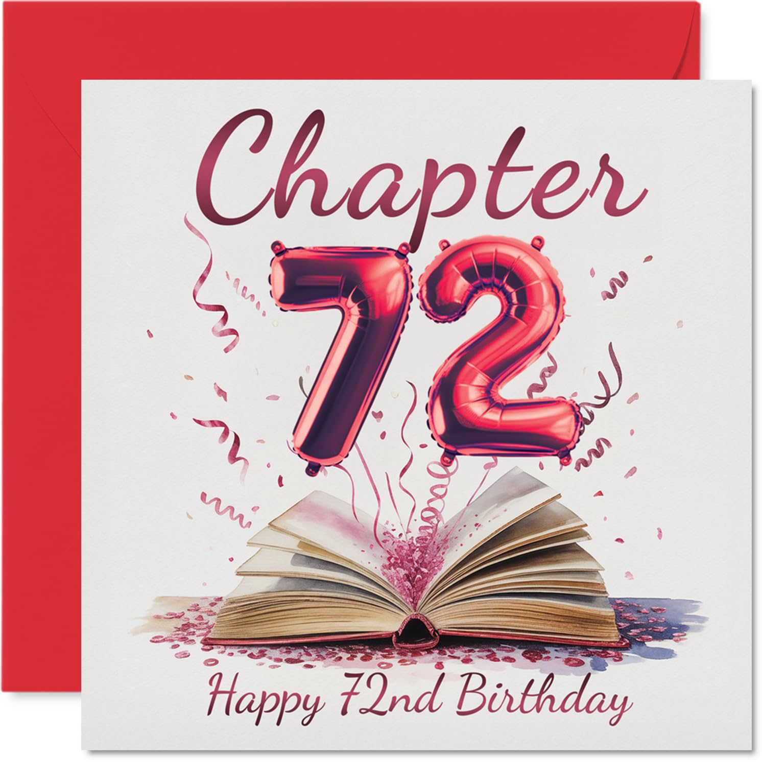 72nd Birthday Cards for Women Men - Start of Another Chapter - Happy Birthday Card for 72 Year Old Woman Man Dad Nanny Wife Cousin, 145mm Bday Greeting Cards