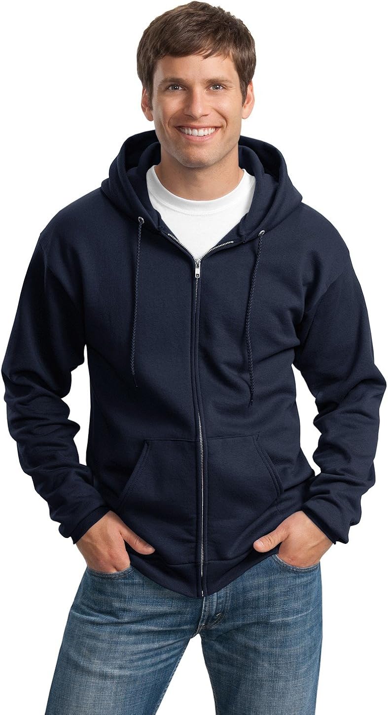 Port & Company Men's Tall Ultimate Full Zip Hooded Sweatshirt at  Men’s Clothing store