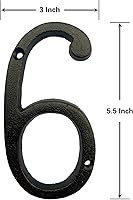 Vista 2 de BetLight Número de casa de hierro fundido de 5.5 pulgadas de alto, números de dirección de casa sólidos, elegante acabado marrón negro, fácil