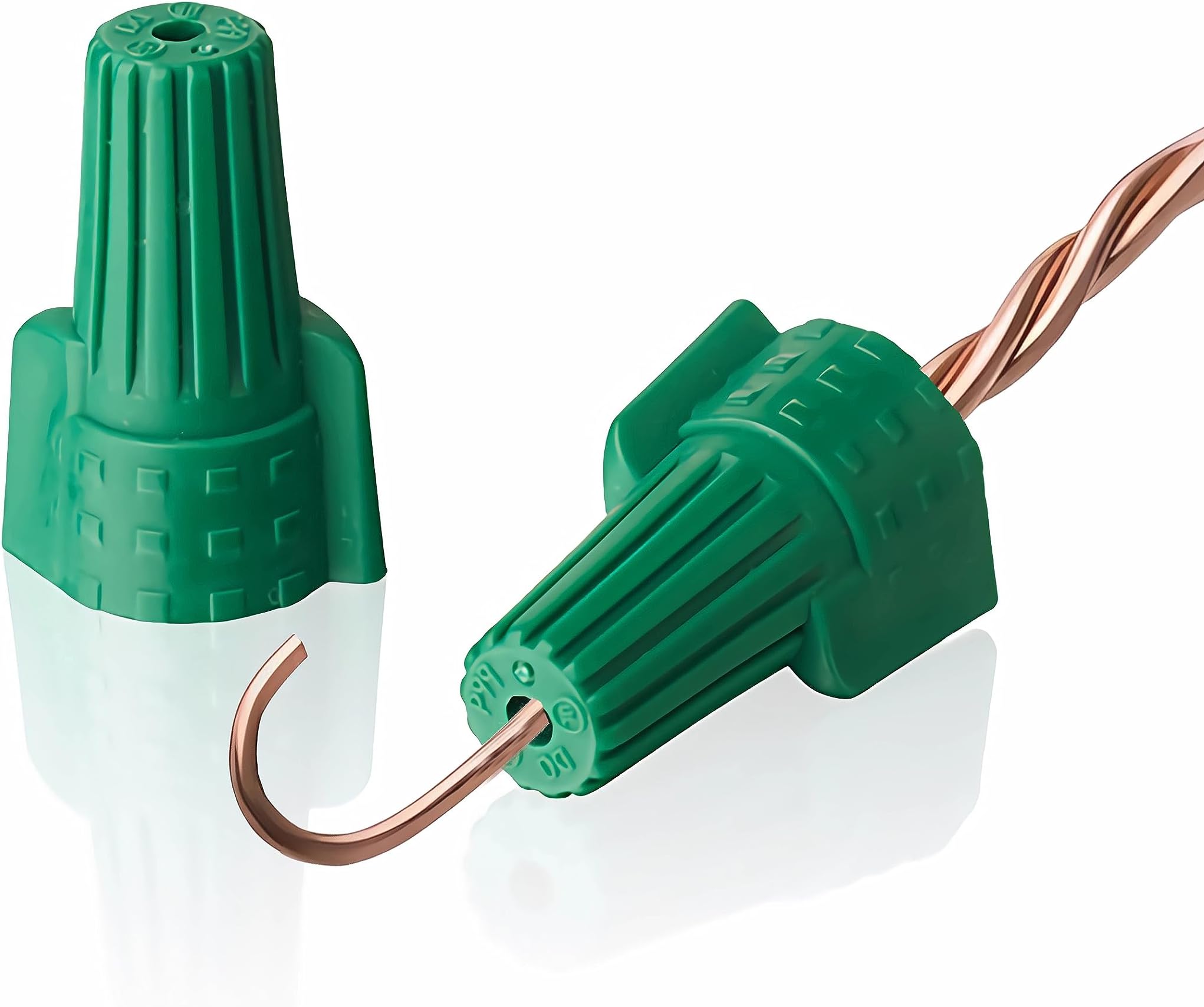 Dicio Winged Ground Wire Connectors Nuts with Hole 100PCs Green Wire Connector Electrical Caps,Ul Listed Electrical Ground Nuts for 14-10 Awg