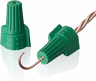 Winged Ground Wire Connectors Nuts with Hole 100 pcs Green Wire Connector Electrical Wire Caps, UL Listed Electrical Ground Nuts for 14-10 Awg