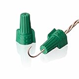 Winged Ground Wire Connectors Nuts with Hole 25 pcs Green Wire Connector Electrical Wire Caps, UL Listed Electrical Ground Nuts for 14-10 Awg