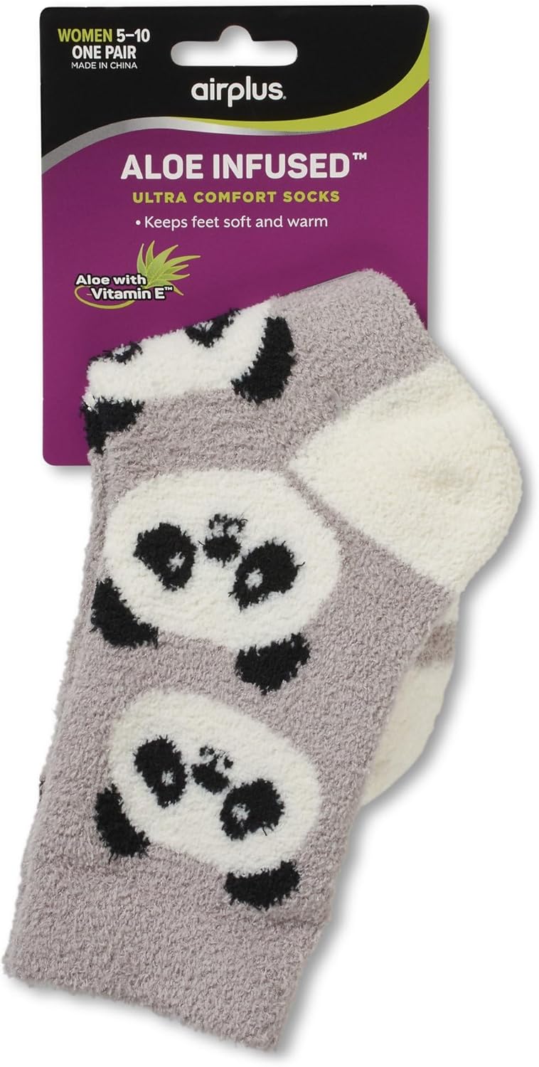 Airplus Fall Spa Aloe Crew Sock Medium-3 Assorted Designs Chosen at Random