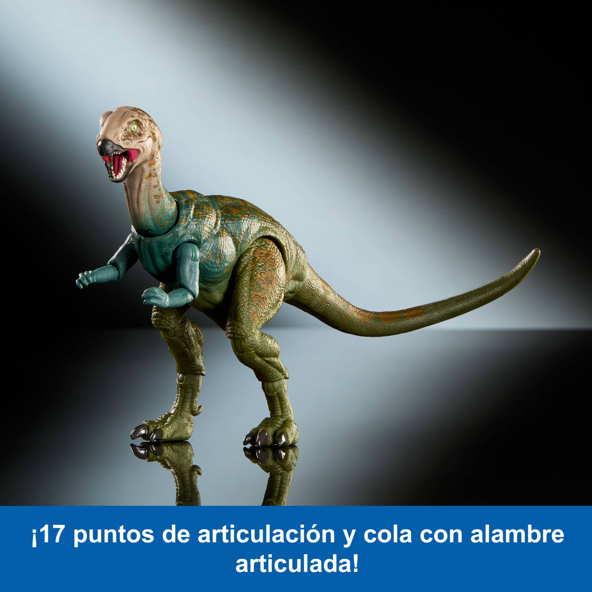 Mattel Jurassic World Hammond Collection Figura Dryosaurus | Figura premium coleccionable con ojos realistas, 17 puntos de articulación y mandíbula intercambiable, JKM92
