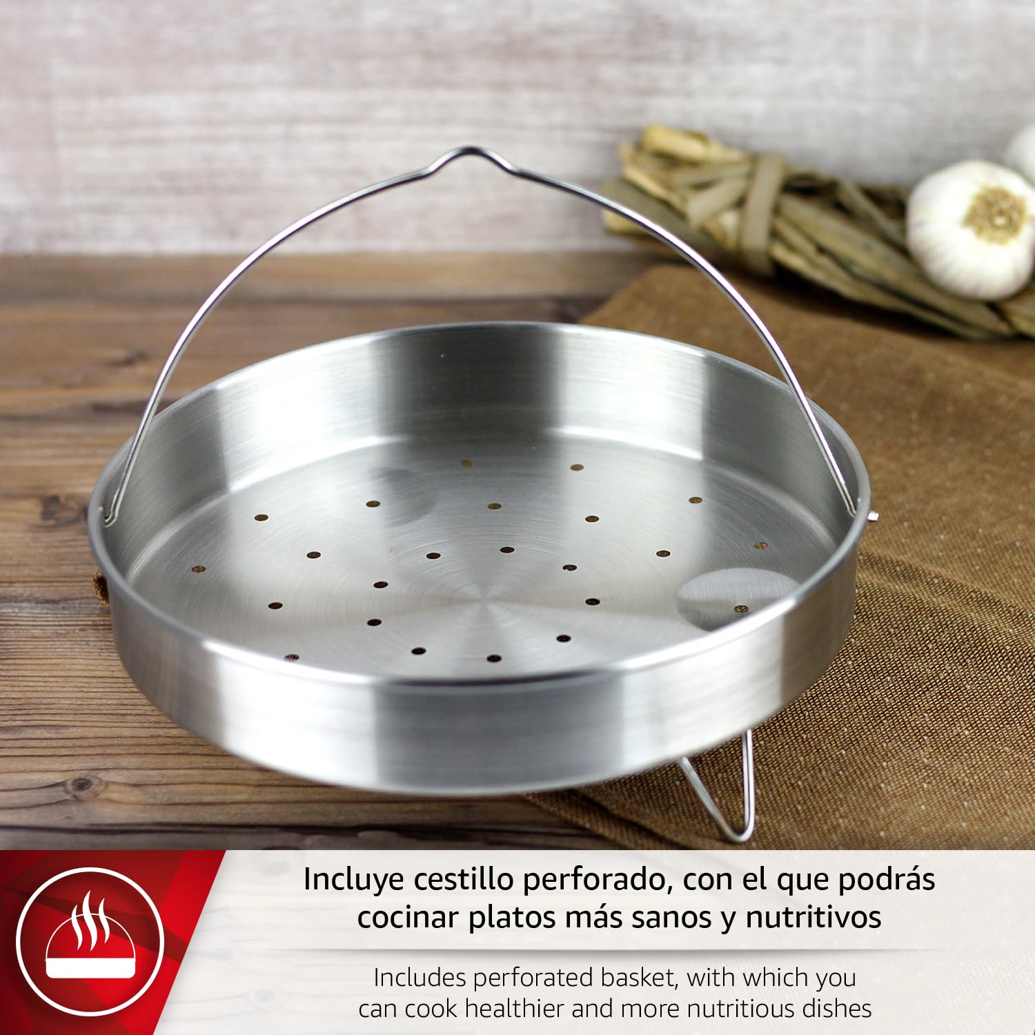 Magefesa Practika Plus - Set Ollas Express Rápidas 4 + 6L + Cestillo, Acero Inoxidable 18/10, Sensor de Presión, Inducción, Ahorro Energético