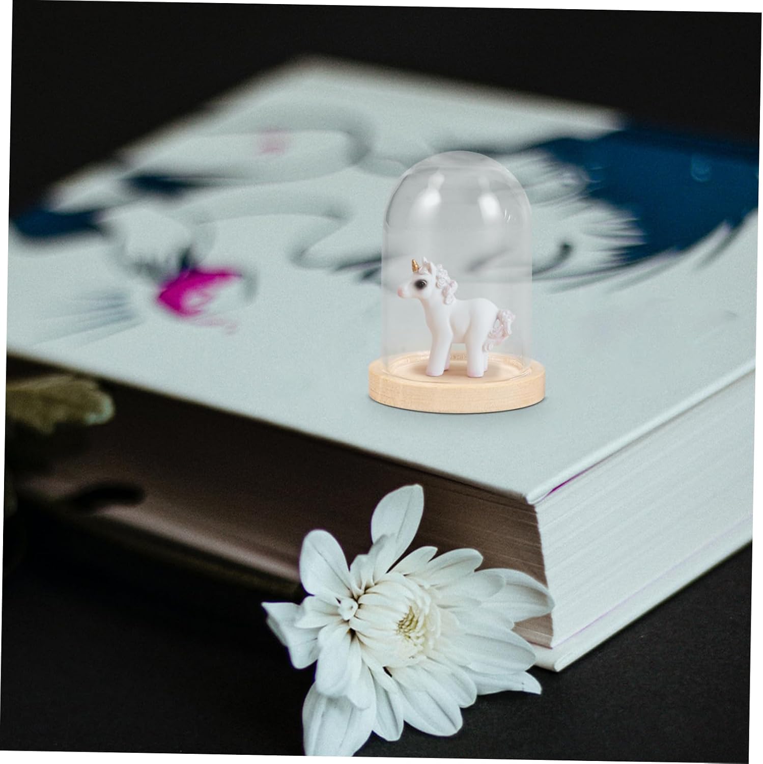 Mobestech 3Sets Mini Glass Cloche Clear Glass Display Domes with Base for Preserved Flowers Terrarium and DIY Micro Landscape Decor Elegant Dustproof Design