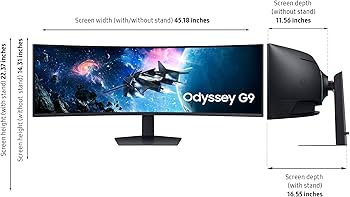 Amazon.com: Samsung 49” Odyssey G9 Series DQHD 1000R Curved Gaming