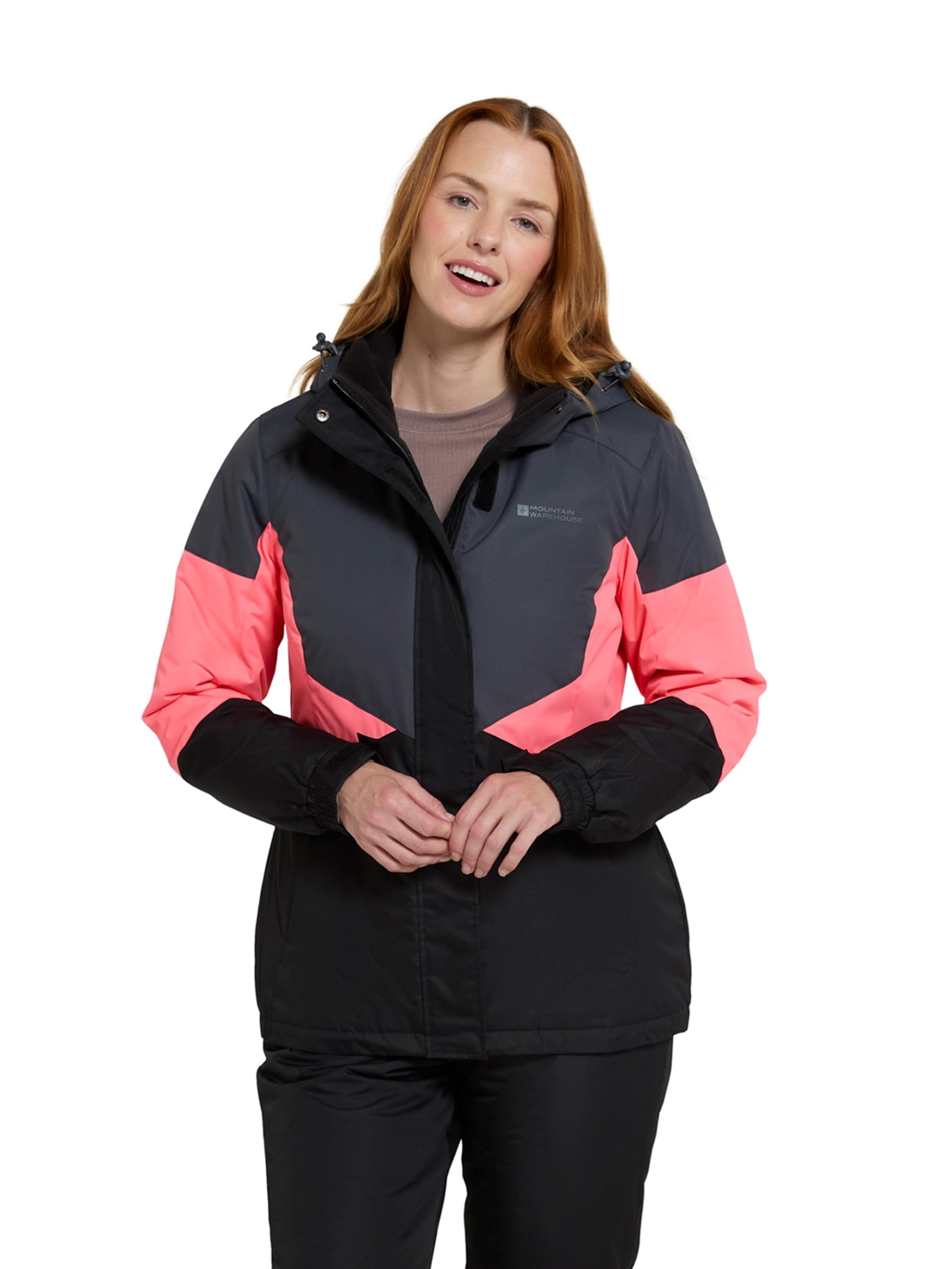 Mountain Warehouse Women's Bright Pink Ski Jacket & Pants Set - Padded Insulation, Snowskirt, Zipped Pockets & Adjustable Hood - Best For Autumn, Winter, Outdoors & Travelling Size 18