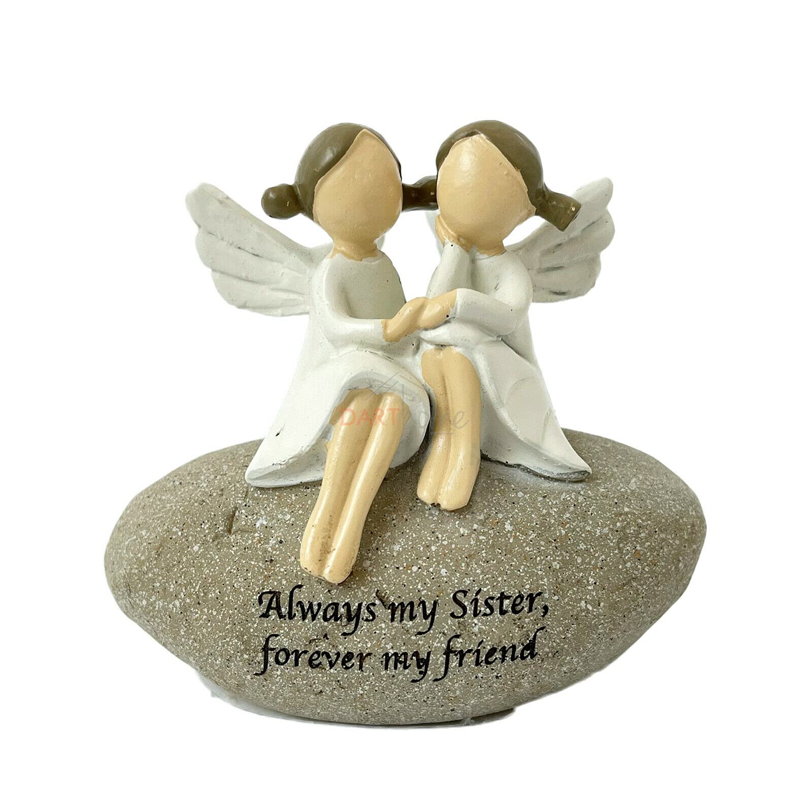Darthome Ltd Fairy Sentiment Message Family Friends Gift Pebble Sentimental Stone Decor Ornament Gift (Always My Sister)