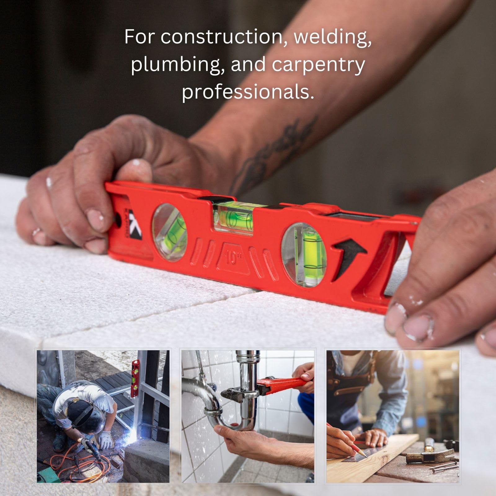 Kapro 923-10-10 10" Cast Aluminum Toolbox Level with Plumb Site
