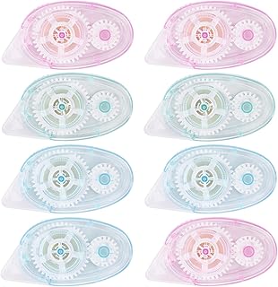 8 Pack Glue Tape Roller, Double Sided Adhesive Tape Transparent Runner Tape Scrapbook Tape for Craft Scrapbooking Supplies Photo Album Cards Gift Wrapping(0.31in x 33ft)