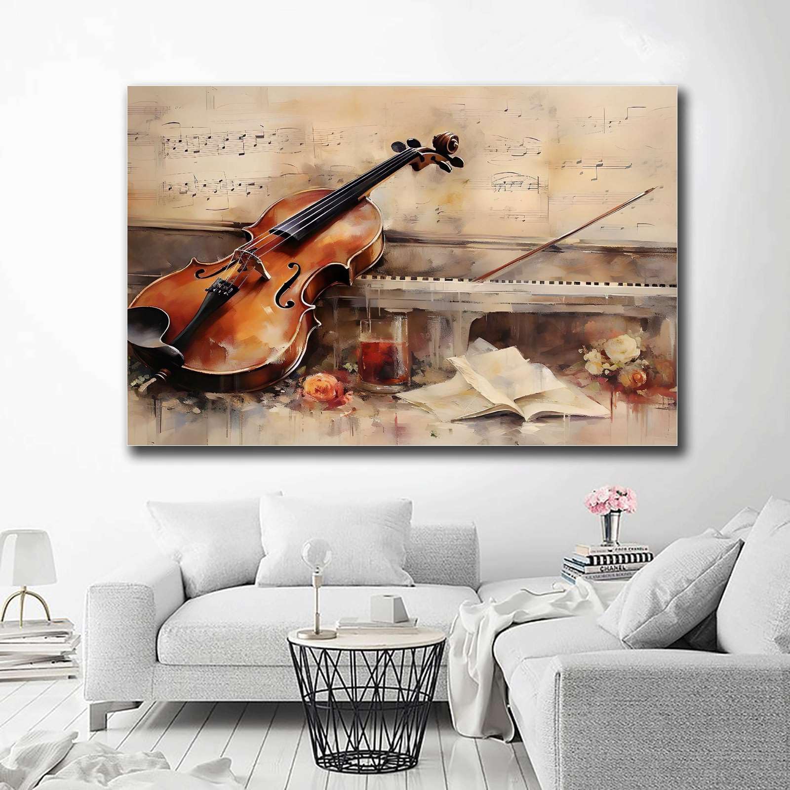 Amazon.com: SFXLUCART Poster Wall Art Picture Violin Vintage Wall