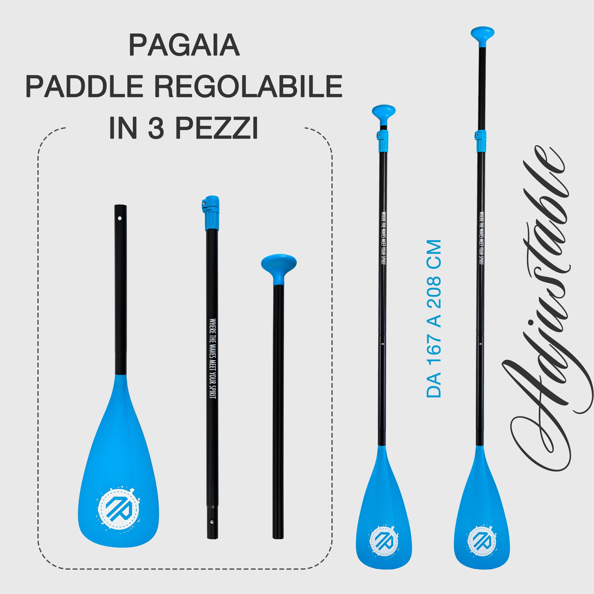 Niphean SUP Paddle Pagaie Galleggianti Staccabili 3-4 Pezzi Regolabile Durevole