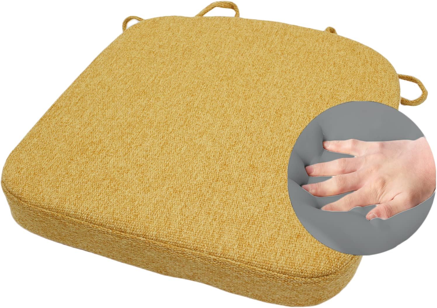 ZYHOONE Memory Foam Seat Cushion with Ties for Dining Room